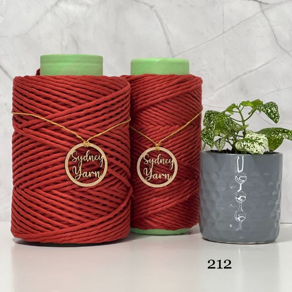 212-VELVET RED 5mm Premium Coloured String - Sydney Yarn