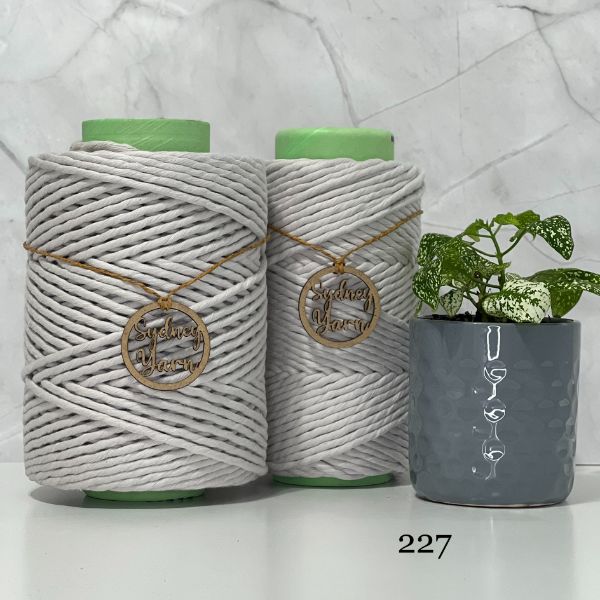 227-CEMENT WHITE 5mm Premium Coloured String - Sydney Yarn