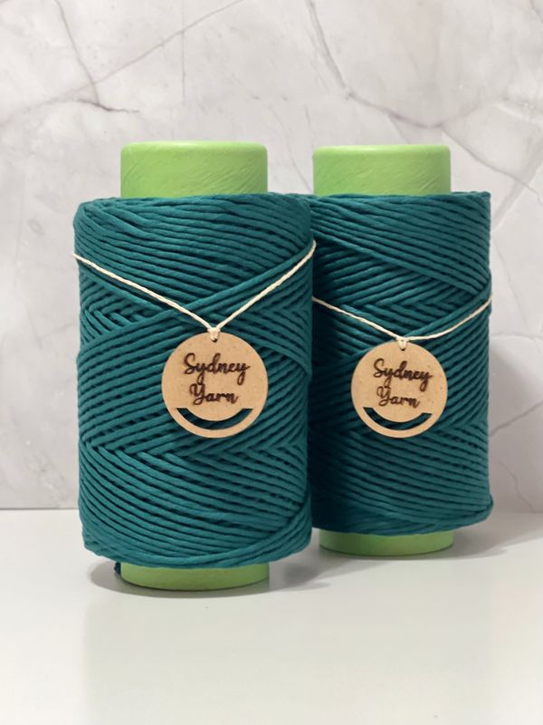 Patchwork String Green 270-PEACOCK GREEN 3mm Premium Coloured String - Sydney Yarn